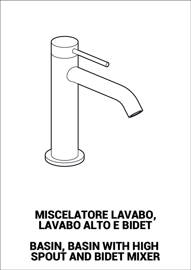Mixer (basin, high basin and bidet) with fixing shank - Viktor, Versilia e Italia R