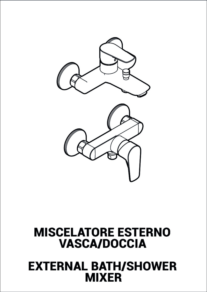 Exposed shower/bathtubs mixer - Viktor, Versilia, Ecostyle e Italia R
